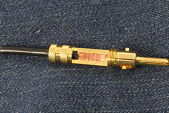 ultrasonic weld joint on a banana plug