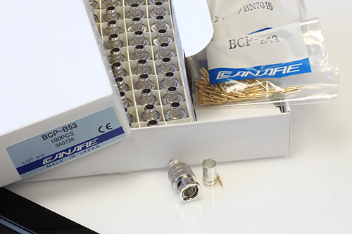 Canare BCP-B53 Three-piece crimp BNC plugs, Box of 100