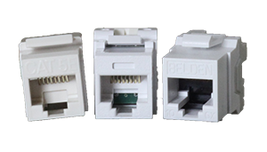 ethernet jacks for Cat 5e, 6 and 6a