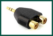 Male 1/8 Stereo/2 Female RCA Adapter