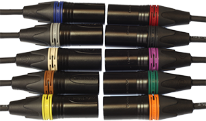 all ten connector band colors, on Belden 1800F black