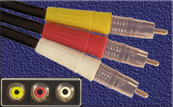 composite audio/video cables and jacks