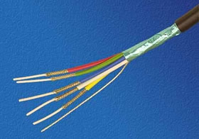 Belden 1522A Cable, stripped to show its inner construction